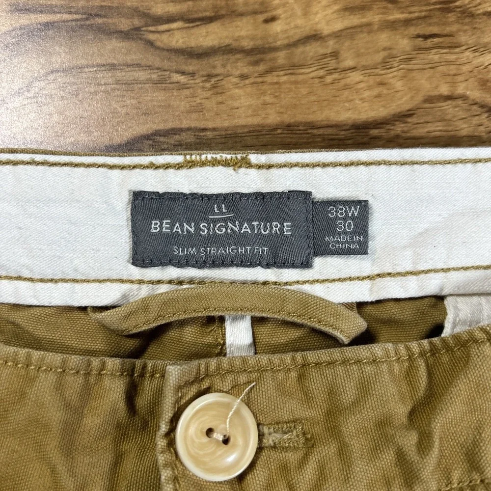 L.L. Bean Signature Men's 38x30 Slim Straight Fit Cotton Canvas Pants Classic